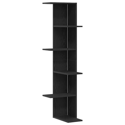 Étagère d'angle avec étagère Chêne noir 36.5 x 36.5 x 140 cm