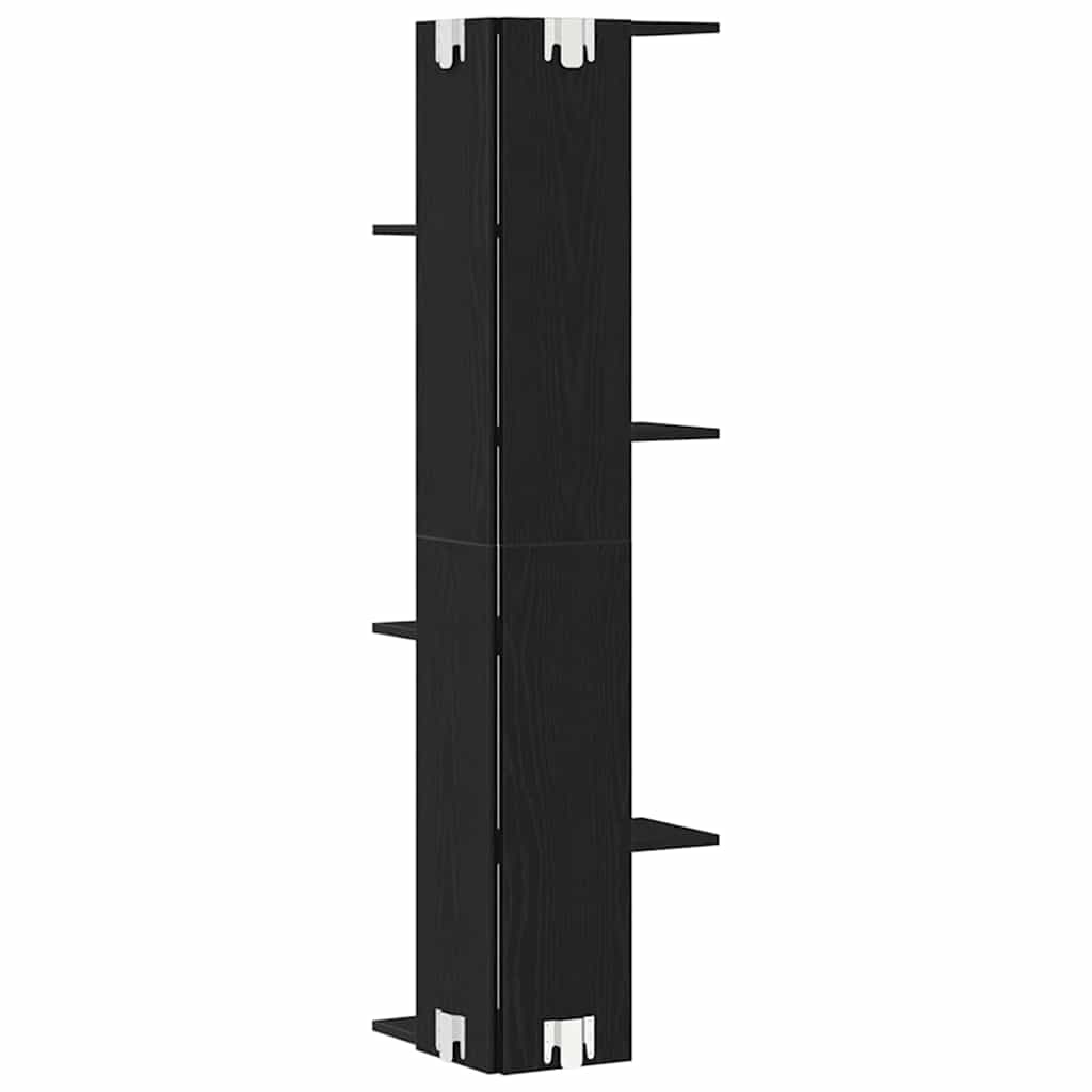 Étagère d'angle avec étagère Chêne noir 36.5 x 36.5 x 140 cm