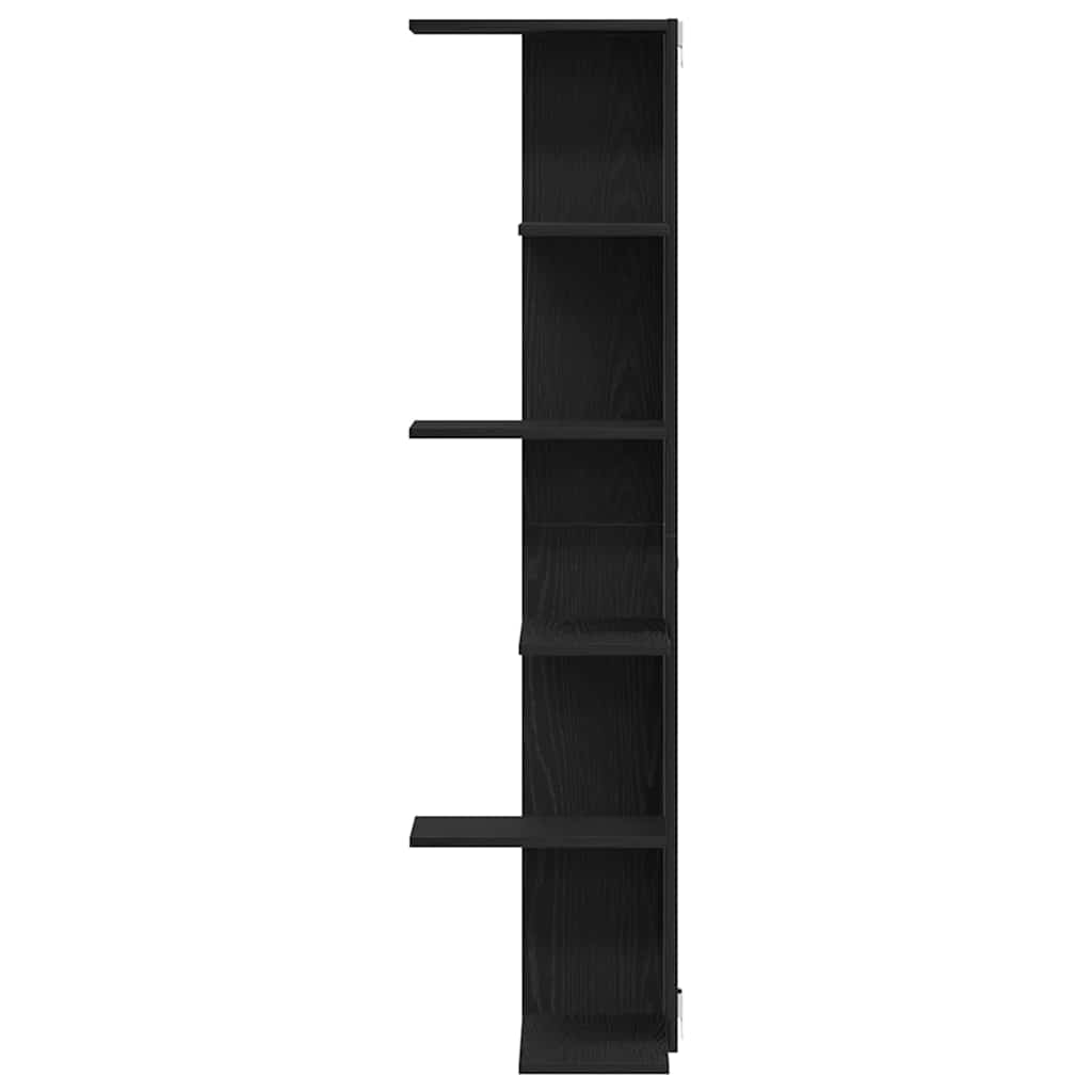 Étagère d'angle avec étagère Chêne noir 36.5 x 36.5 x 140 cm