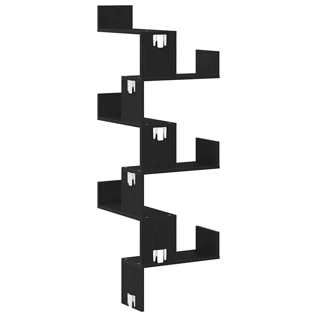 Étagère d'angle Chêne noir 45 x 45 x 147 cm Bois d'ingénierie