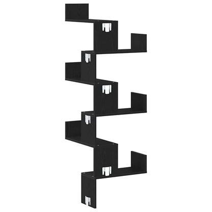 Étagère d'angle Chêne noir 45 x 45 x 147 cm Bois d'ingénierie