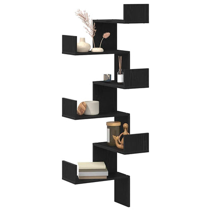 Étagère d'angle Chêne noir 45 x 45 x 147 cm Bois d'ingénierie