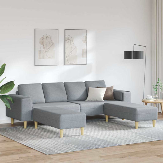 Ensemble de Canapés 3 pcs Gris clair tissu