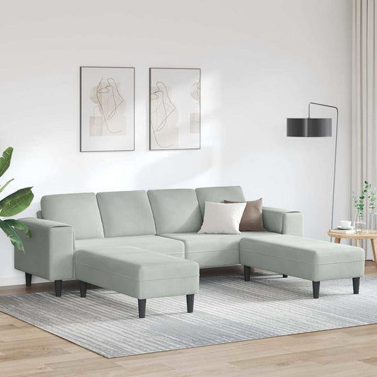 Ensemble de Canapés 3 pcs Gris clair Velours
