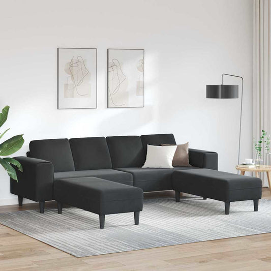 Ensemble de Canapés 3 pcs Noir Velours