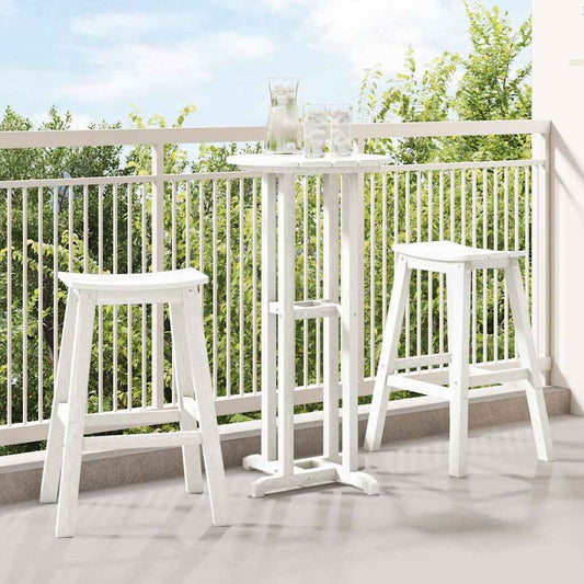 Ensemble de bar de jardin 3 pcs Blanc HDPE