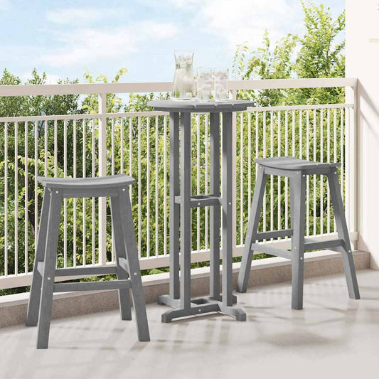 Ensemble de bar de jardin 3 pcs Gris clair HDPE