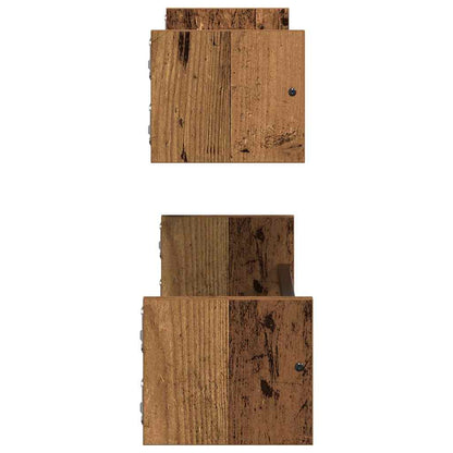 Étagère Murale avec étagère 2 pcs Bois ancien 60 x 16 x 14 cm