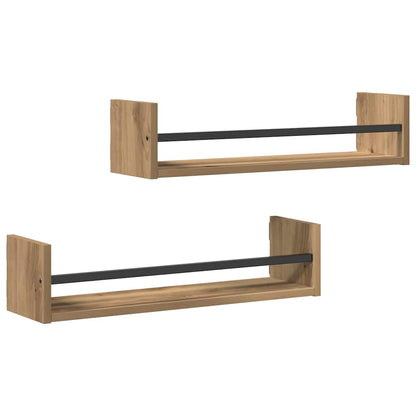 Étagère Murale 2 pcs chêne artisanal 60 x 16 x 14 cm