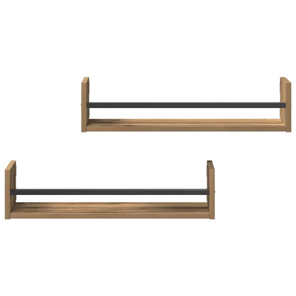 Étagère Murale 2 pcs chêne artisanal 60 x 16 x 14 cm