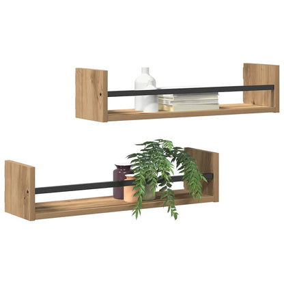 Étagère Murale 2 pcs chêne artisanal 60 x 16 x 14 cm