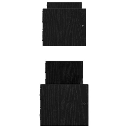 Étagère Murale avec étagère 2 pcs Chêne noir 60 x 16 x 14 cm