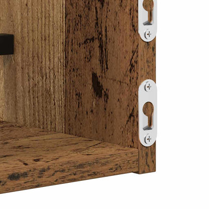 Étagère Murale avec étagère 2 pcs Bois ancien 80 x 16 x 14 cm