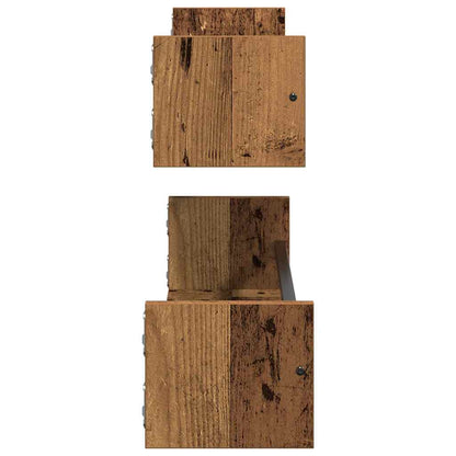 Étagère Murale avec étagère 2 pcs Bois ancien 80 x 16 x 14 cm