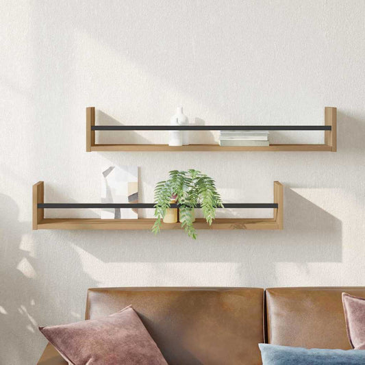 Étagère Murale 2 pcs chêne artisanal 80 x 16 x 14 cm