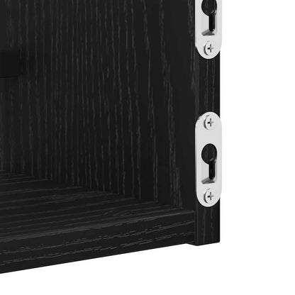 Étagère Murale avec étagère 2 pcs Chêne noir 80 x 16 x 14 cm