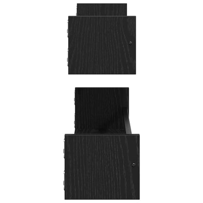 Étagère Murale avec étagère 2 pcs Chêne noir 80 x 16 x 14 cm