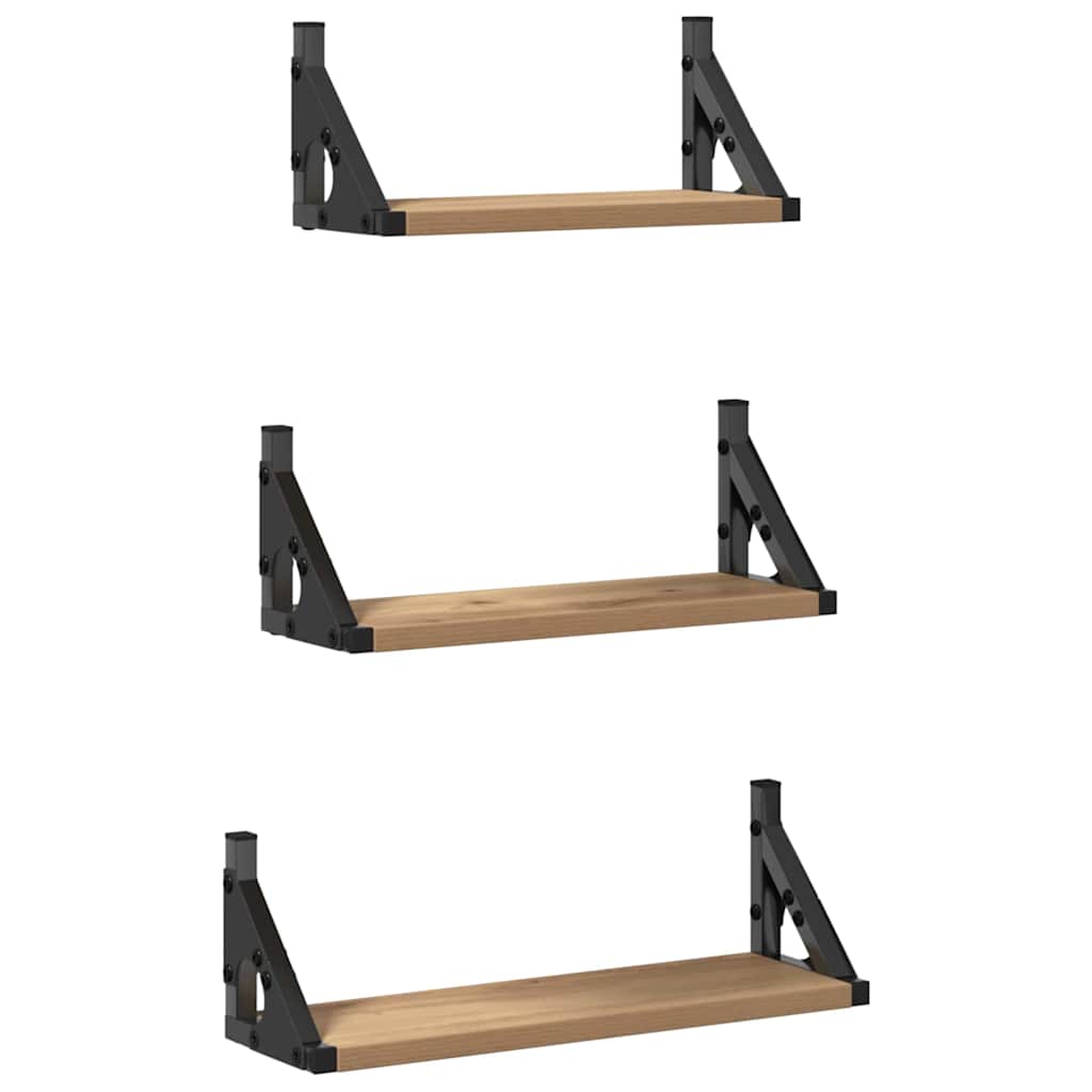 Ensemble d'étagères murales avec étagère 3 pcs chêne artisanal