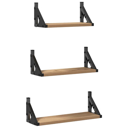 Ensemble d'étagères murales avec étagère 3 pcs chêne artisanal