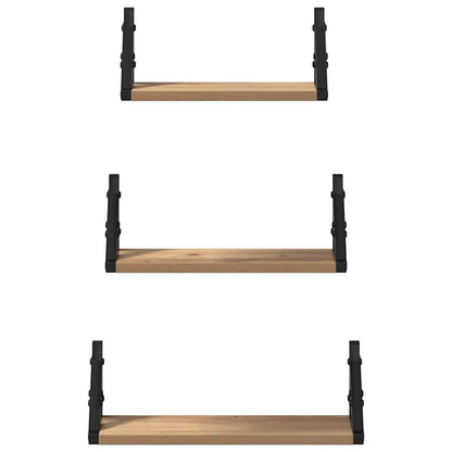Ensemble d'étagères murales avec étagère 3 pcs chêne artisanal