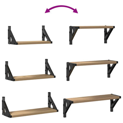 Ensemble d'étagères murales avec étagère 3 pcs chêne artisanal