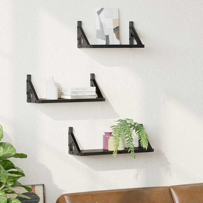 Ensemble d'étagères murales 3 pcs Chêne noir 37 x 12 x 13 cm