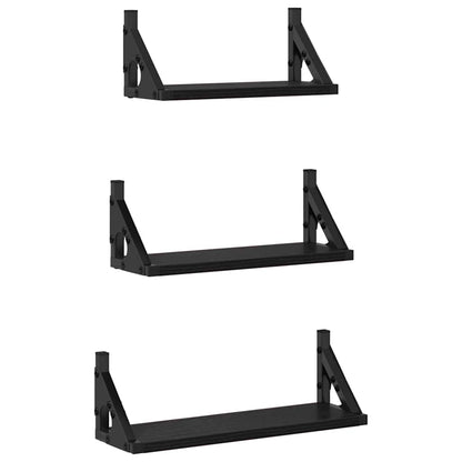 Ensemble d'étagères murales 3 pcs Chêne noir 37 x 12 x 13 cm