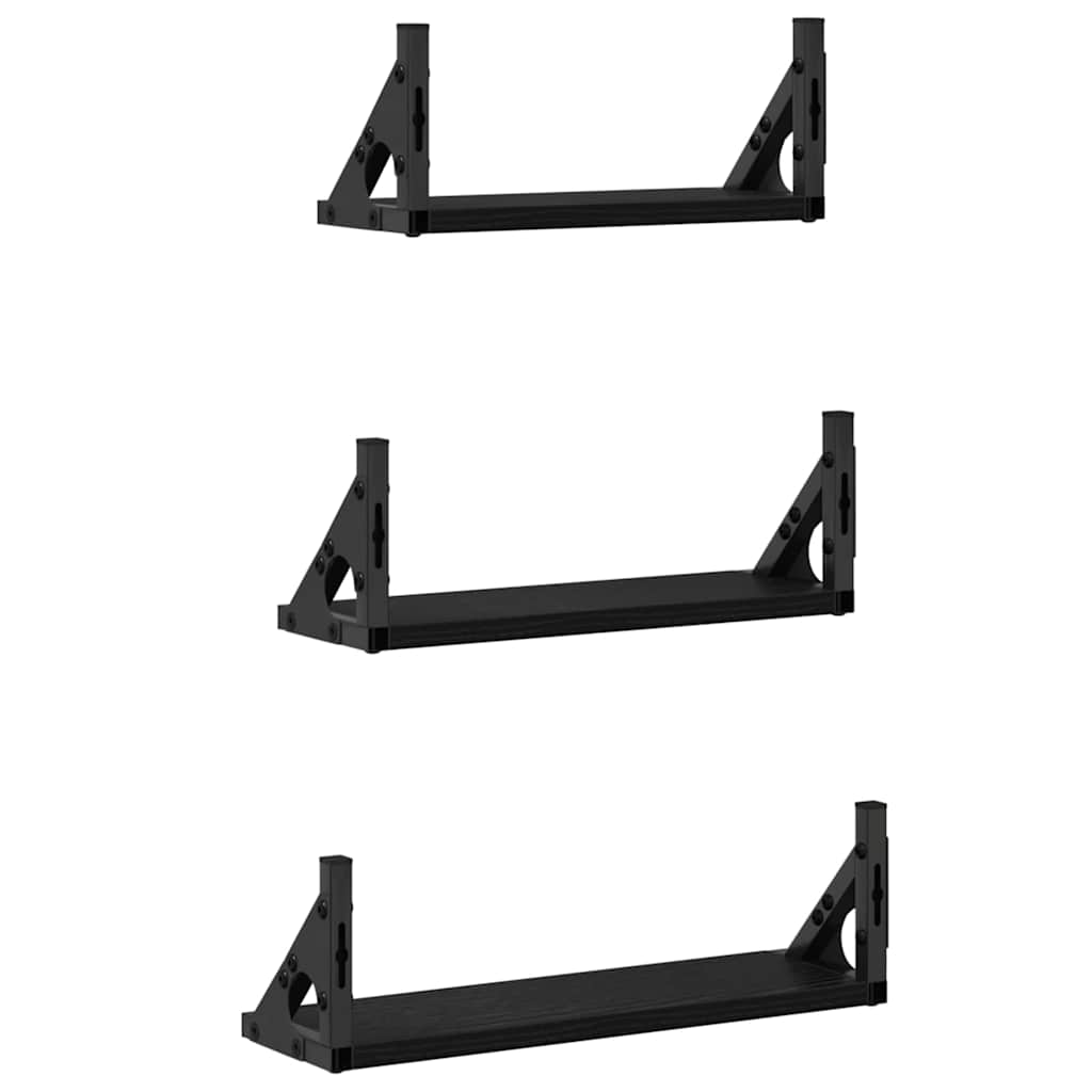 Ensemble d'étagères murales 3 pcs Chêne noir 37 x 12 x 13 cm