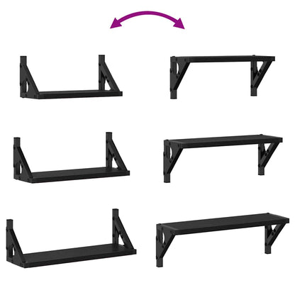Ensemble d'étagères murales 3 pcs Chêne noir 37 x 12 x 13 cm