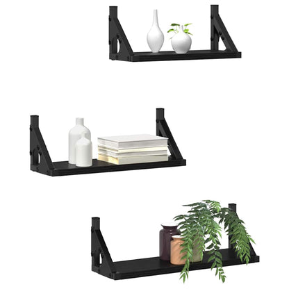 Ensemble d'étagères murales 3 pcs Chêne noir 37 x 12 x 13 cm