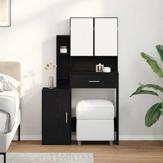 Coiffeuse Chêne noir 80 x 35 x 132 cm Bois d'ingénierie