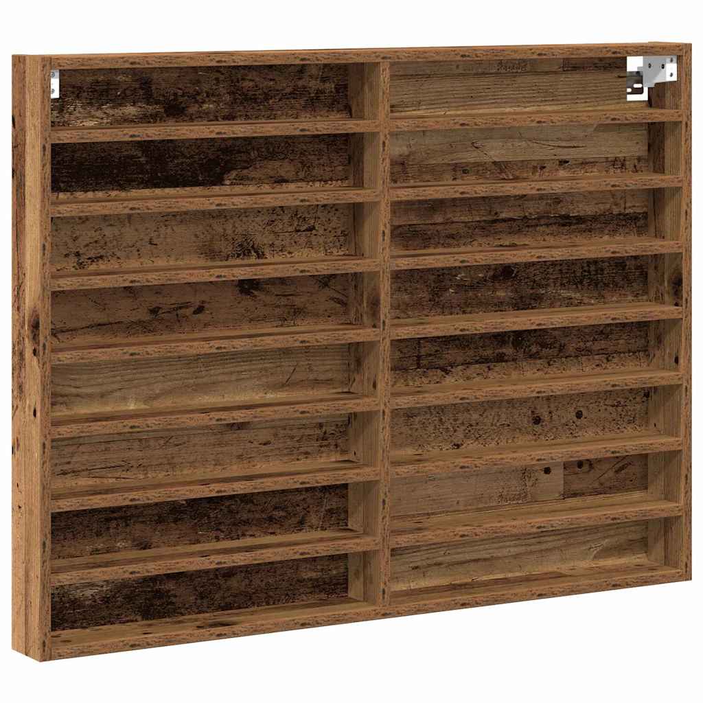 Cabinet d'Affichage avec étagère Bois Ancien 100 x 8.5 x 75 cm