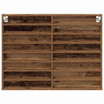 Cabinet d'Affichage avec étagère Bois Ancien 100 x 8.5 x 75 cm