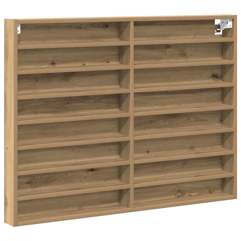 Cabinet d'Affichage chêne artisanal 100 x 8.5 x 75 cm