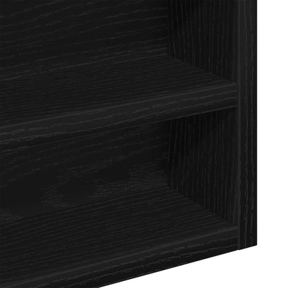 Cabinet d'Affichage avec étagère Chêne noir 100 x 8.5 x 75 cm
