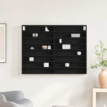 Cabinet d'Affichage avec étagère Chêne noir 100 x 8.5 x 75 cm