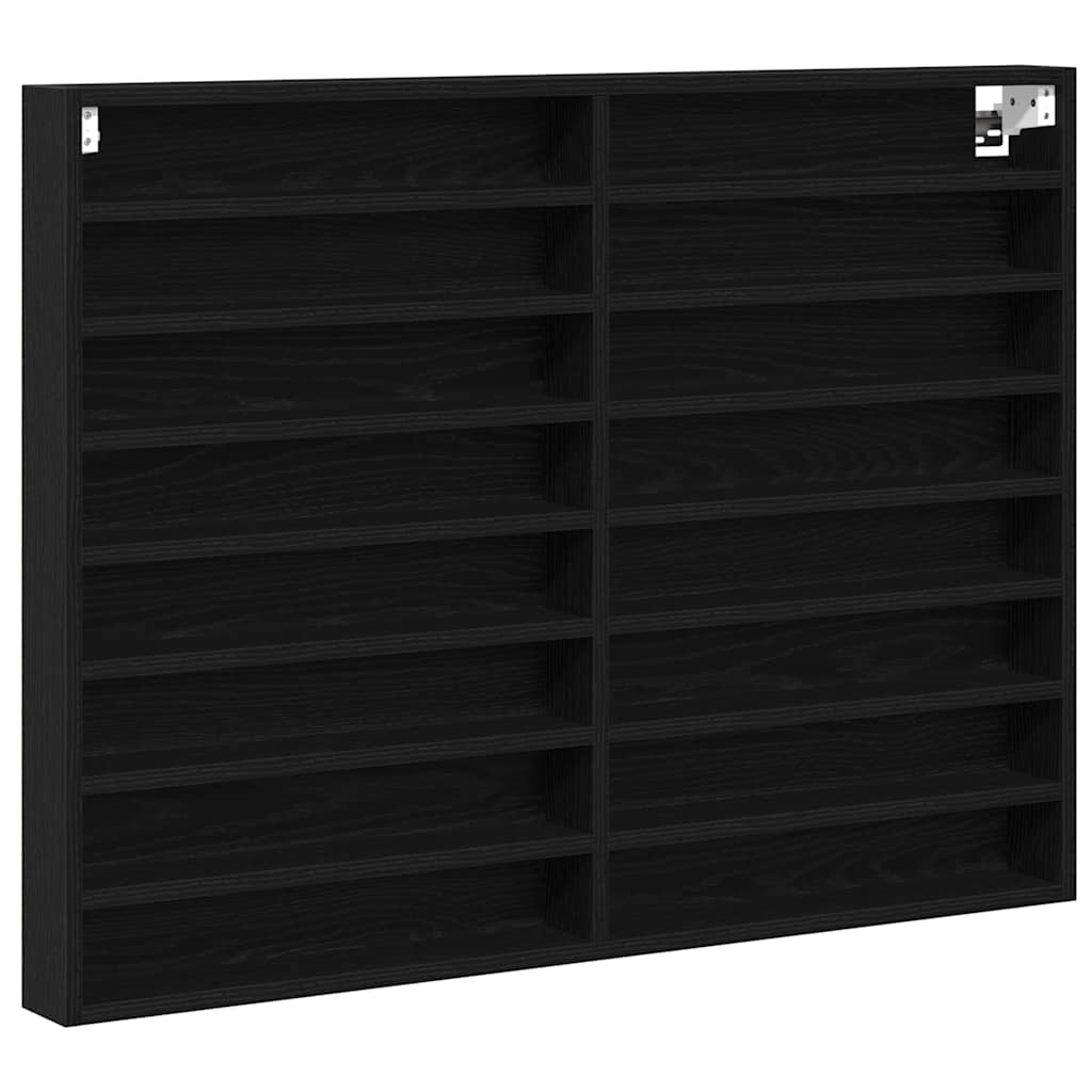 Cabinet d'Affichage avec étagère Chêne noir 100 x 8.5 x 75 cm