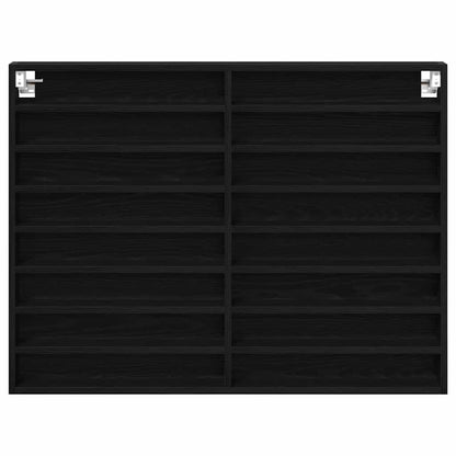 Cabinet d'Affichage avec étagère Chêne noir 100 x 8.5 x 75 cm