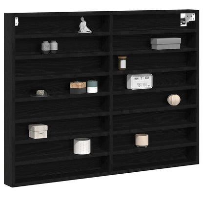 Cabinet d'Affichage avec étagère Chêne noir 100 x 8.5 x 75 cm
