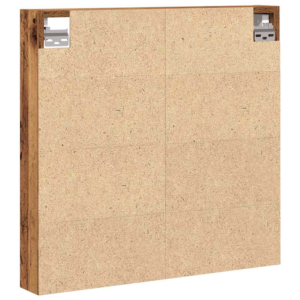Cabinet d'Affichage avec étagère Bois Ancien 60 x 8.5 x 58 cm