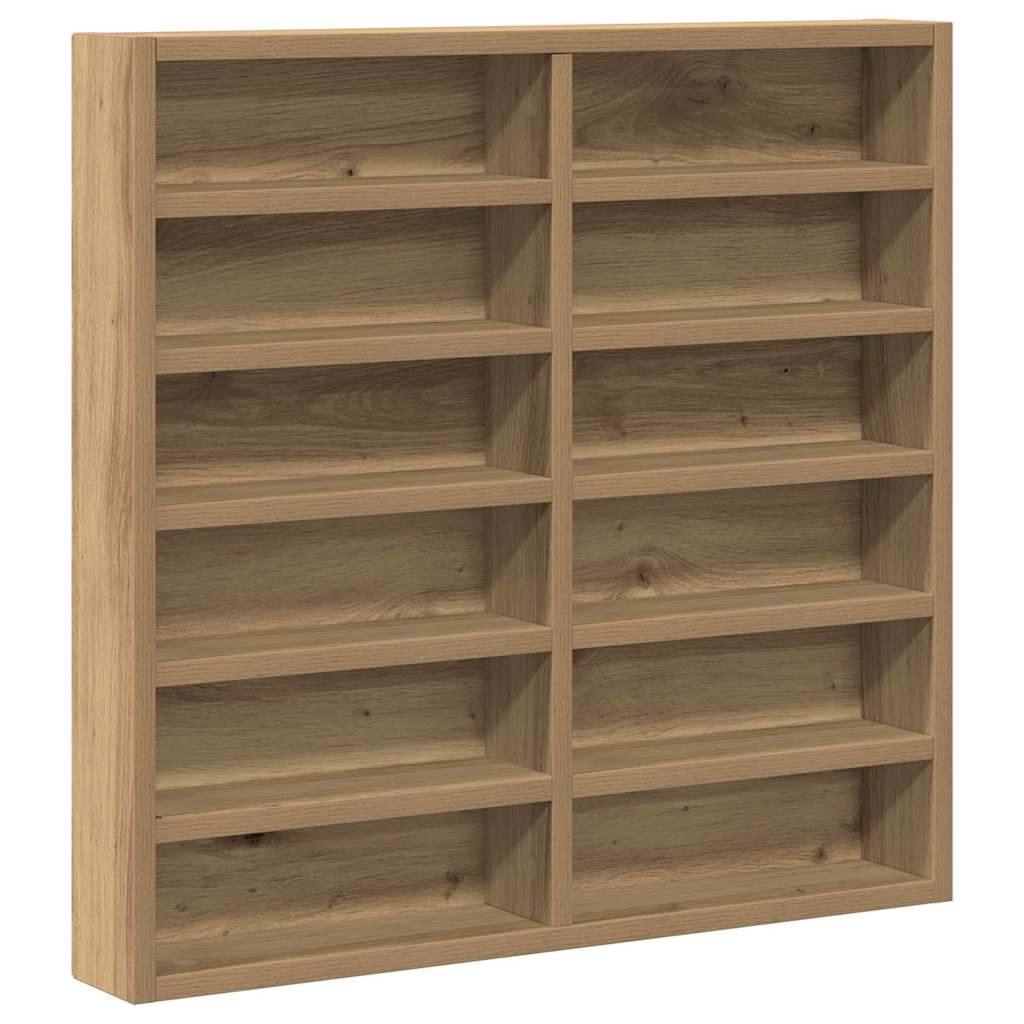 Cabinet d'Affichage chêne artisanal 60 x 8.5 x 58 cm
