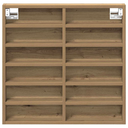 Cabinet d'Affichage chêne artisanal 60 x 8.5 x 58 cm