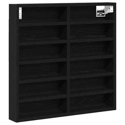 Cabinet d'Affichage avec étagère Chêne noir 60 x 8.5 x 58 cm