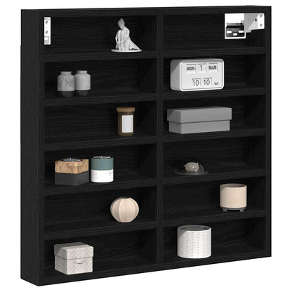 Cabinet d'Affichage avec étagère Chêne noir 60 x 8.5 x 58 cm