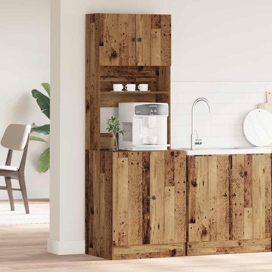 Armoire de cuisine avec étagère Bois ancien 60 x 50 x 180 cm
