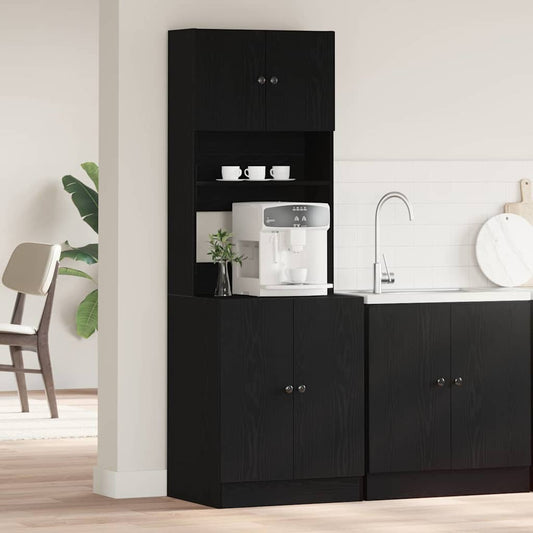 Armoire de cuisine avec étagère Chêne noir 60 x 50 x 180 cm