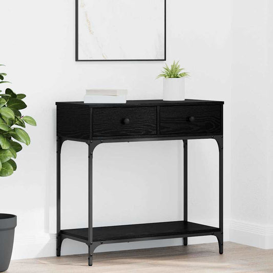 Table console Chêne noir 75 x 34,5 x 75 cm Bois d'ingénierie