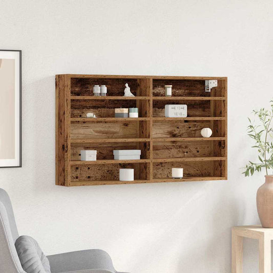 Cabinet d'Affichage avec étagère Bois Ancien 100 x 15 x 58 cm