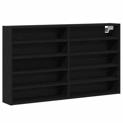 Cabinet d'Affichage avec étagère Chêne noir 100 x 15 x 58 cm