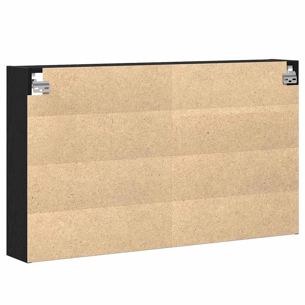 Cabinet d'Affichage avec étagère Chêne noir 100 x 15 x 58 cm